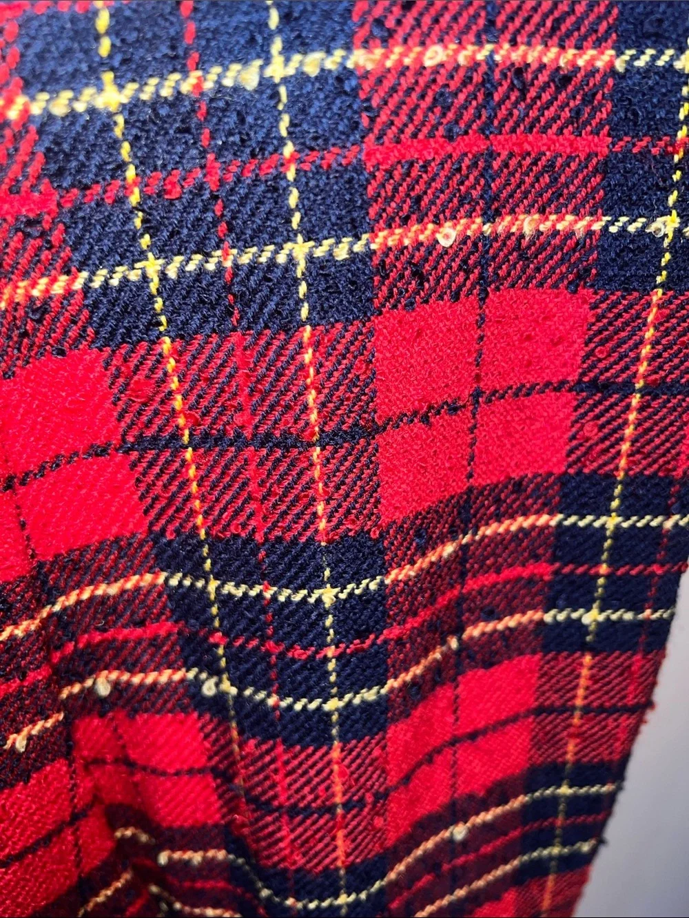 Kids Vintage Plaid Red & Navy Jumpsuit with Yellow Top And Matching Hat
